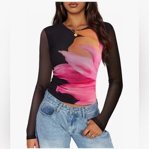 Colorful Abstract Long Sleeve Top